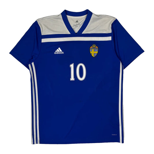 Vintage Sweden National Team Adidas 2016-17 Football Shirt - Large Blue Polyester