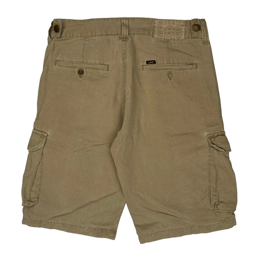 Lee Cargo Shorts - 34W 11L Beige Cotton