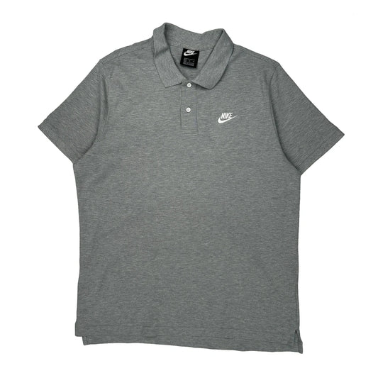 Nike Polo Shirt - XL Grey Cotton