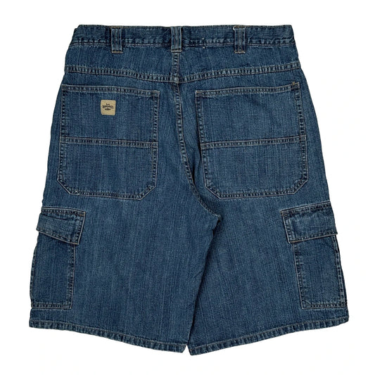 Wrangler Cargo Shorts - 32W 10L Blue Cotton