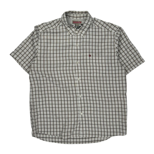 Quiksilver Checked Short Sleeve Shirt - XL Brown Cotton