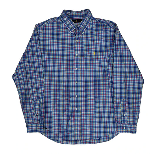 Ralph Lauren Checked Shirt - XL Blue Cotton