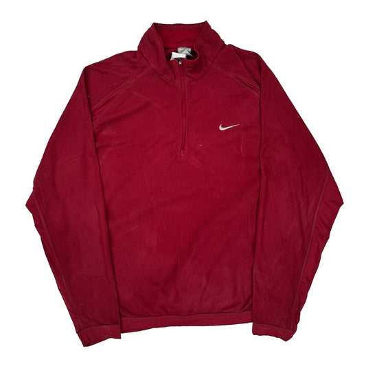 Nike Long Sleeve T-Shirt - 2XL Red Polyester