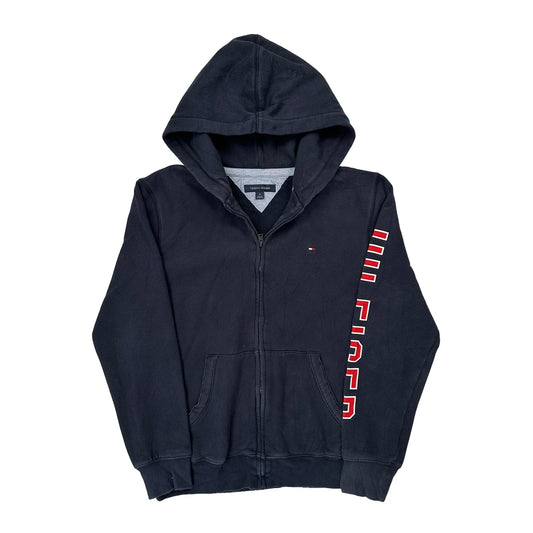Vintage Tommy Hilfiger Spellout Hoodie - Medium Navy Cotton