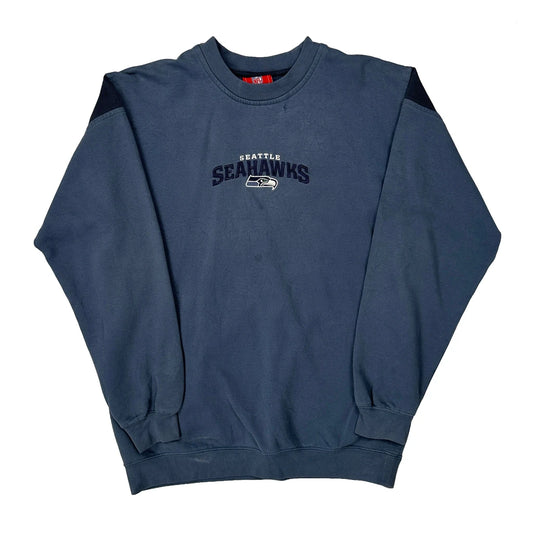 Seattle Seahawks Nfl Football Sweatshirt - XL Blue Cotton