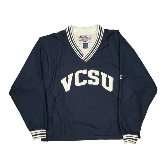 Vintage Champion Windbreaker - Large Navy Nylon