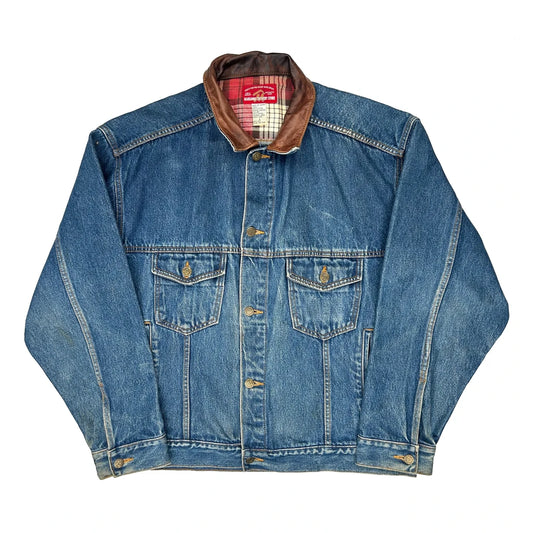 Flannel Lining Marlboro Classics Denim Jacket - Large Blue Denim