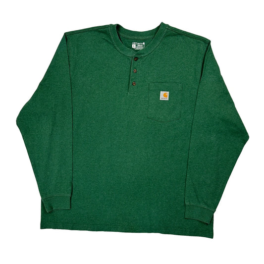 Vintage Carhartt Long Sleeve T-Shirt - XL Green Cotton