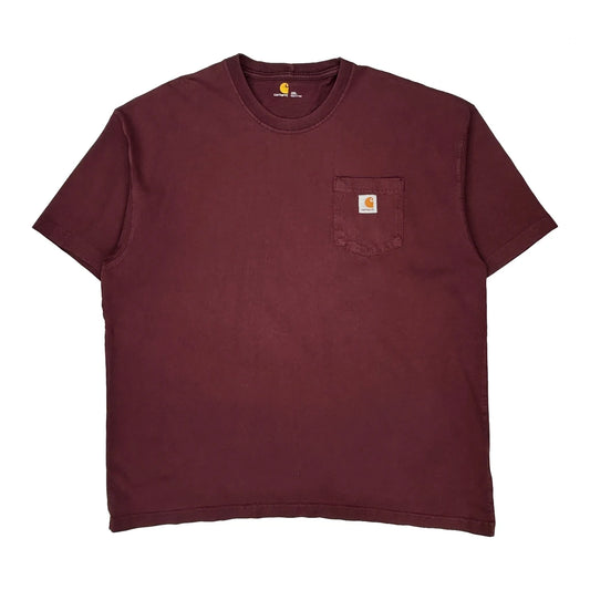 Carhartt T-Shirt - 2XL Burgundy Cotton