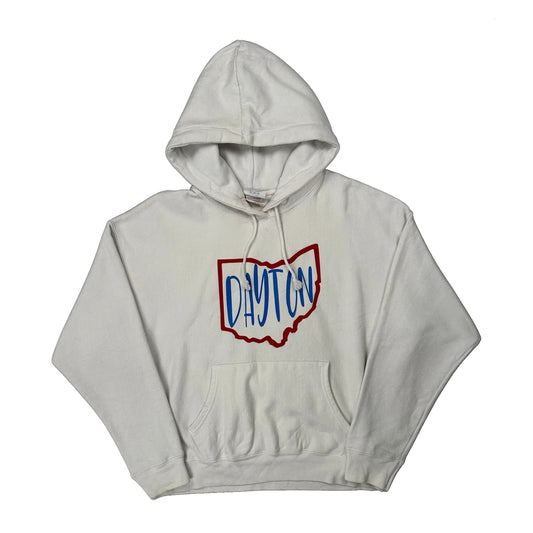 Vintage Reverse Weave Champion Graphic Hoodie - 2XL White Cotton