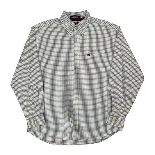Vintage Tommy Hilfiger Checked Shirt - Large White Cotton