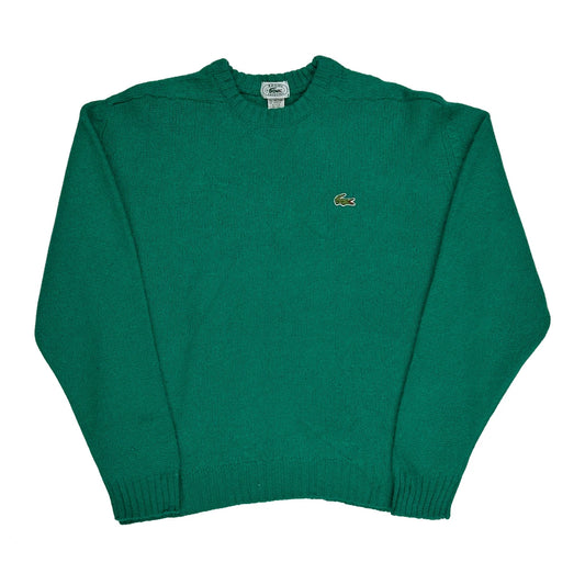 80S Lacoste Izod Shetland Blend Jumper - XL Green Wool Blend