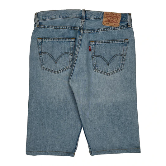 Levis Denim Shorts - 33W 14L Light Wash Denim