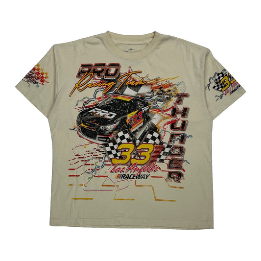 Pro Racing Team Alpha Graphic T-Shirt - XL Cream Cotton Blend
