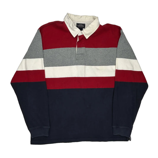 Sonoma Striped Rugby Shirt - XL Red Cotton