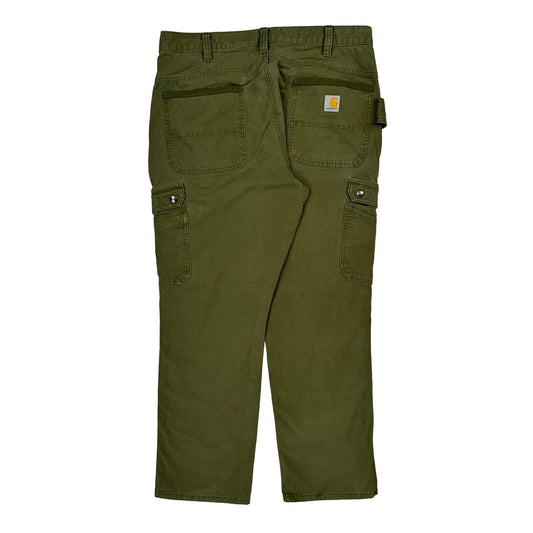 Carhartt Cargo Trousers - 34W 30L Green Cotton Blend