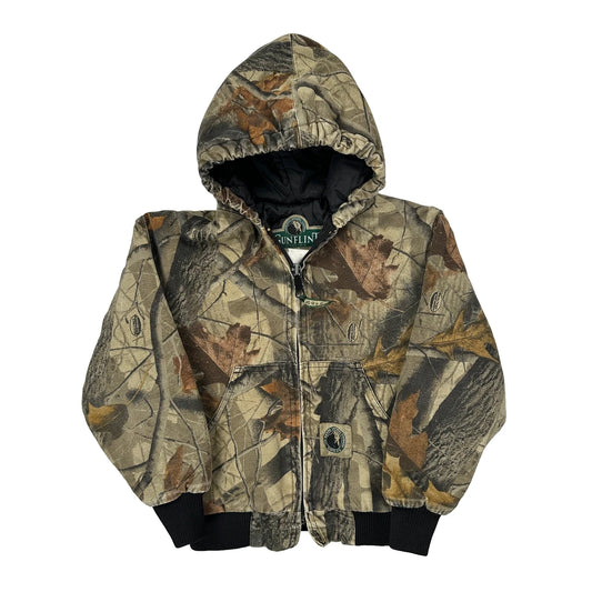 Age 9-11 Gunflint Camo Bomber Jacket - Medium Camo Cotton Blend