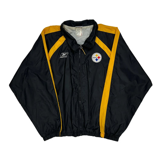 Steelers Reebok Football Windbreaker - XL Black Nylon