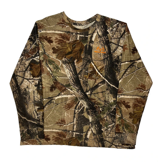 Hunting Realtree Long Sleeve T-Shirt - Large Camo Cotton