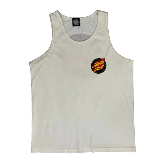 Vintage Santa Cruz Graphic Vest - Small White Cotton