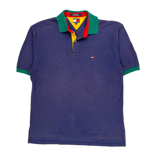 Tommy Hilfiger Polo Shirt - Large Purple Cotton