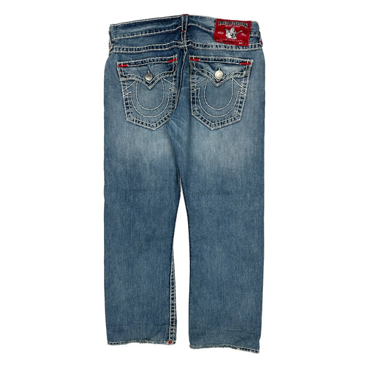 Vintage True Religion Contrast Stitch Jeans - 36W 30L Blue Cotton