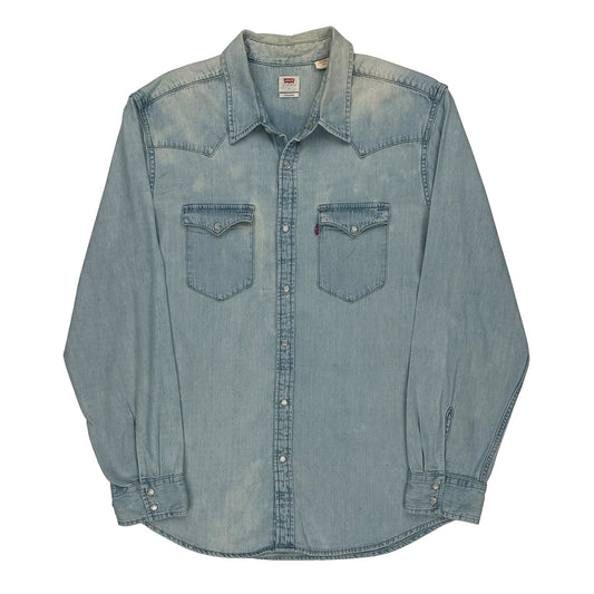 Levis Denim Shirt - Large Light Wash Denim