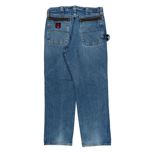 Wrangler Double Knee Carpenter Jeans - 32W 32L Blue Cotton