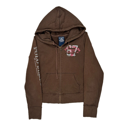 Polo By Ralph Lauren Graphic Hoodie - Large Brown Cotton