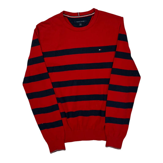 Tommy Hilfiger Striped Jumper - Small Navy Cotton