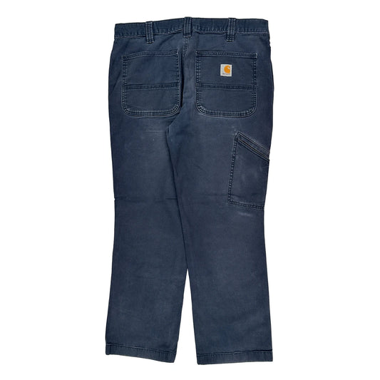 Carhartt Double Knee Carpenter Trousers - 34W 30L Navy Cotton