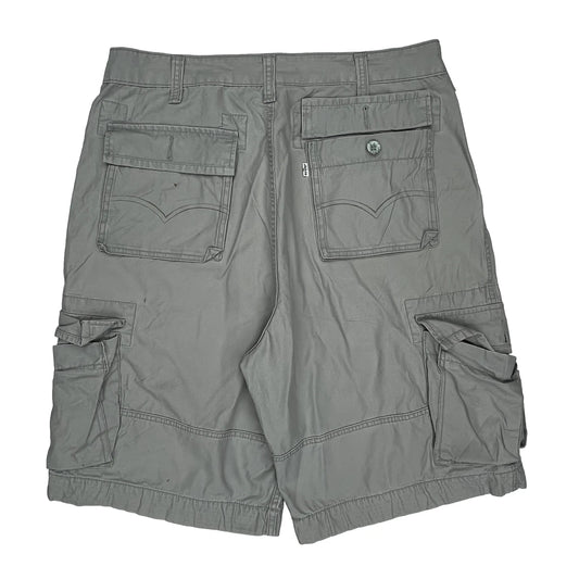 Vintage Levis Cargo Shorts - 38W 11L Grey Cotton