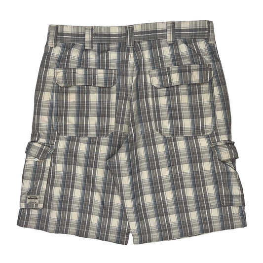 Vintage Wrangler Checked Cargo Shorts - 36W 10L Grey Cotton