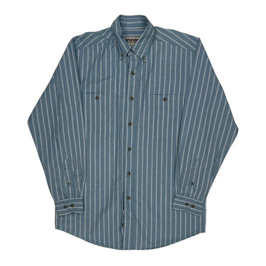 Wrangler Striped Shirt - Medium Blue Cotton