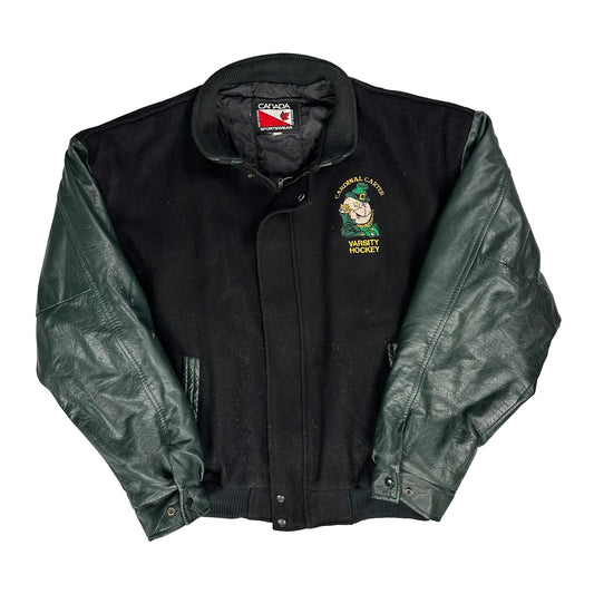 Varsity Hockey Canada Graphic Varsity Jacket - XL Black Polyester