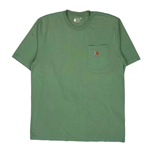 Carhartt T-Shirt - Large Green Cotton