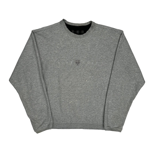 Vintage Nike Golf Sweatshirt - Medium Grey Cotton Blend