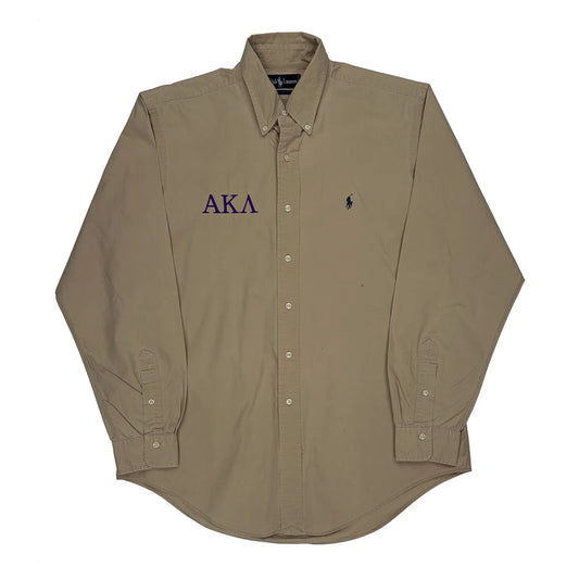 Vintage Ralph Lauren Shirt - Large Beige Cotton