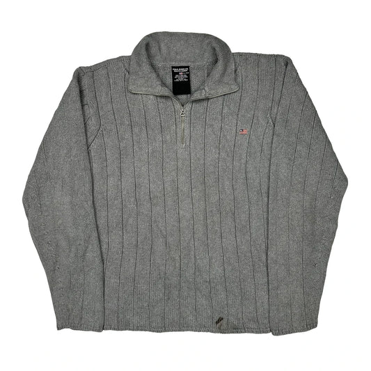Ralph Lauren 1/4 Zip - XL Grey Cotton