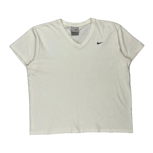Nike T-Shirt - Large White Cotton