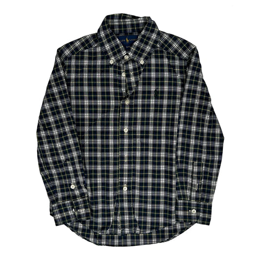 Vintage Age 3-4 Ralph Lauren Checked Flannel Shirt - Small Navy Cotton