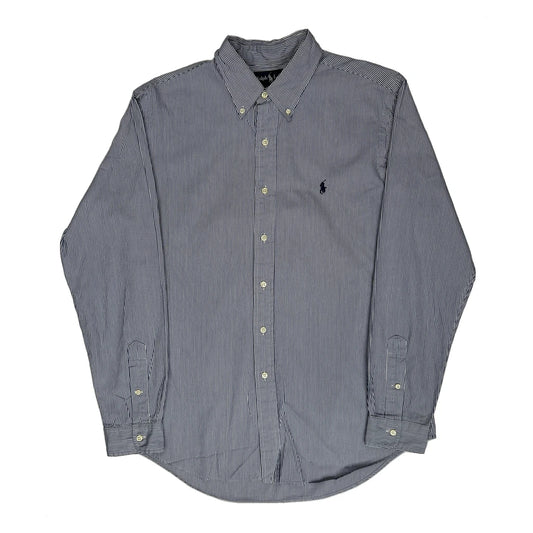 Custom Fit Ralph Lauren Striped Shirt - Large Navy Cotton