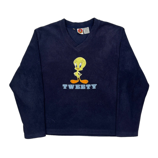 Looney Tunes Cartoon Sweatshirt - XL Navy Polyester