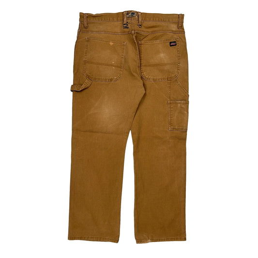 Dickies Carpenter Trousers - 36W 30L Brown Cotton Blend