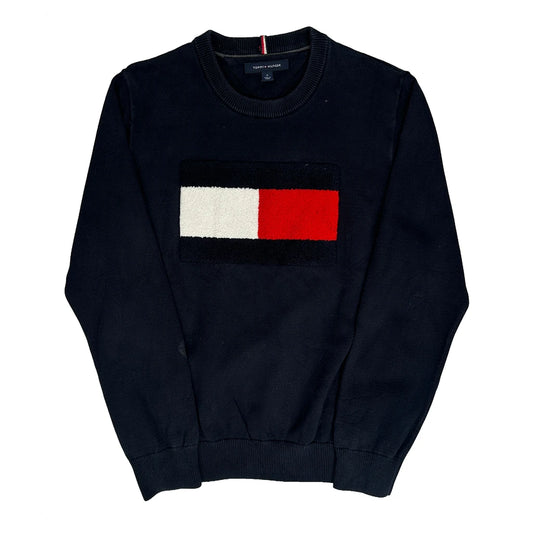 Tommy Hilfiger Graphic Jumper - Medium Navy Cotton