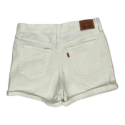 Levis Denim Shorts - 32W UK 12 White Cotton