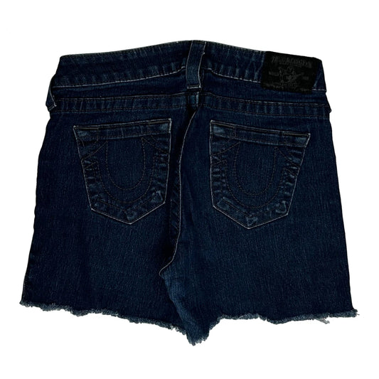 True Religion Mini Denim Shorts - 28W UK 8 Dark Wash Denim