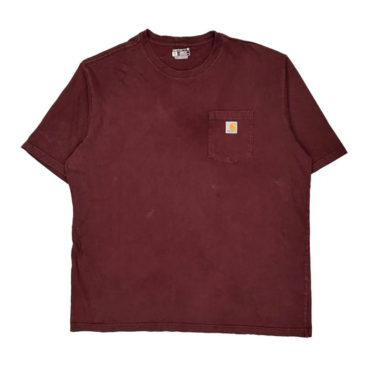 Carhartt T-Shirt - 2XL Burgundy Cotton