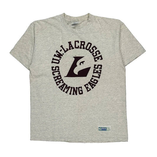 Uw Lacrosse Screaming Eagles Discus College T-Shirt - XL Grey Cotton