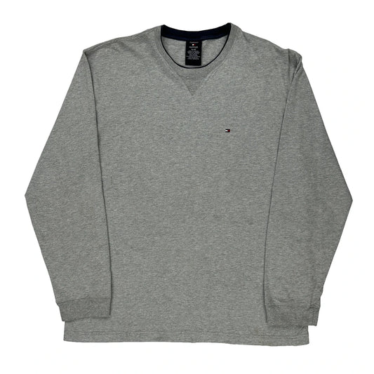 Tommy Hilfiger Long Sleeve T-Shirt - XL Grey Cotton